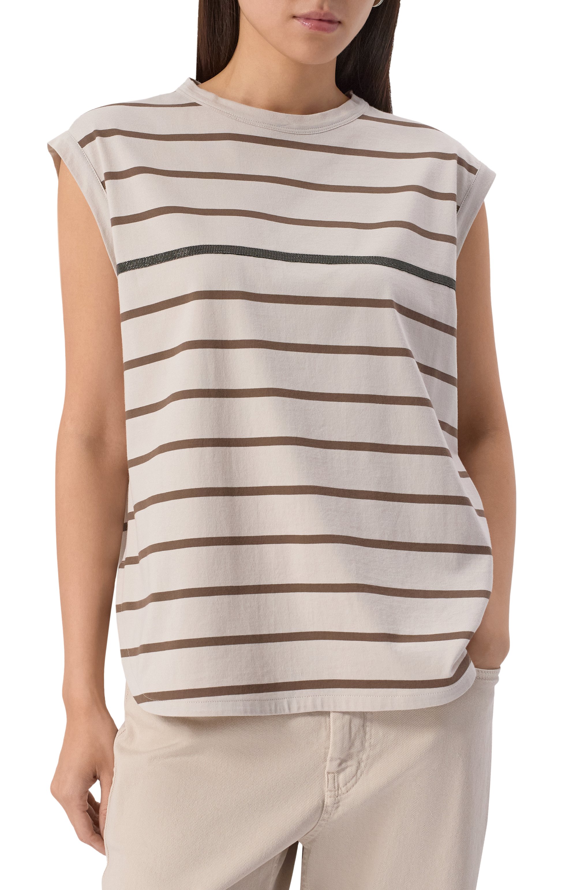 Хлопковая футболка BRUNELLO CUCINELLI, арт. ML908HD420, фото 3