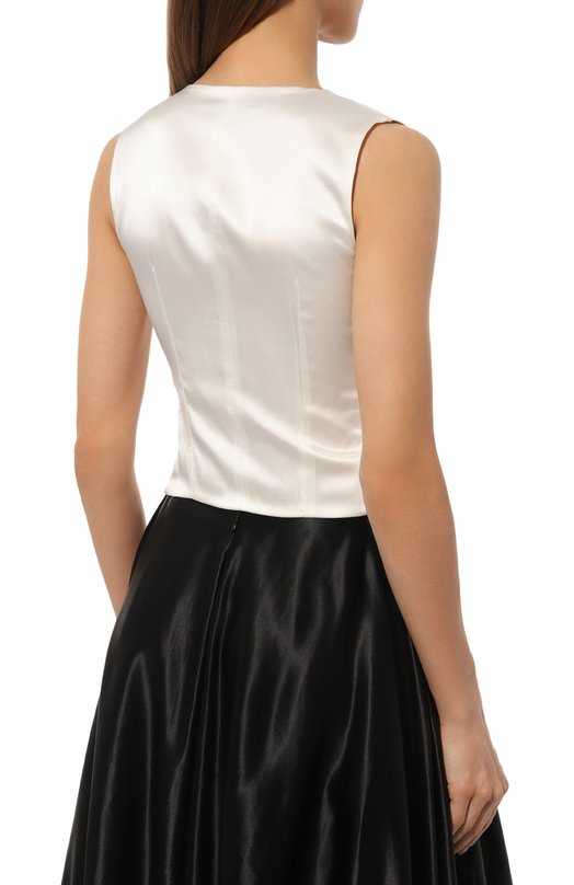 Жилет из хлопка и шелка Dolce & Gabbana F79H5T/GDCDE Белый  F79H5T/GDCDE Фото 4