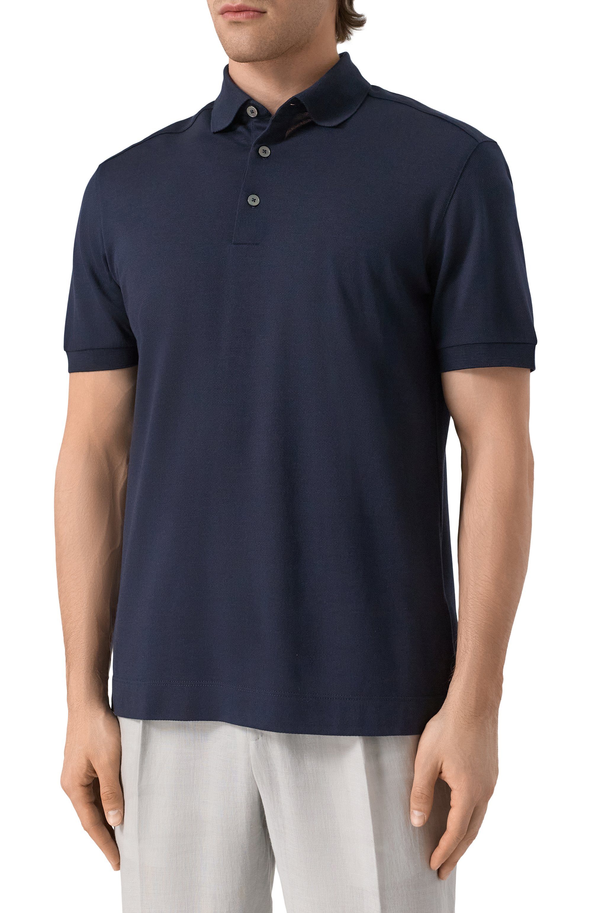 Поло из хлопка и шелка ZEGNA, арт. F786/UF341A9, фото 3