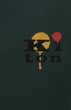 Мужская хлопковая футболка KITON темно-зеленого цвета, арт. UMK0362 | Фото 5 (Длина (для топов): Стандартные; Рукава: Короткие; Материал внешний: Хлопок; Принт: С принтом; Стили: Кэжуэл; Кросс-КТ: Джерси; Мужское Кросс-КТ: Футболка-одежда)