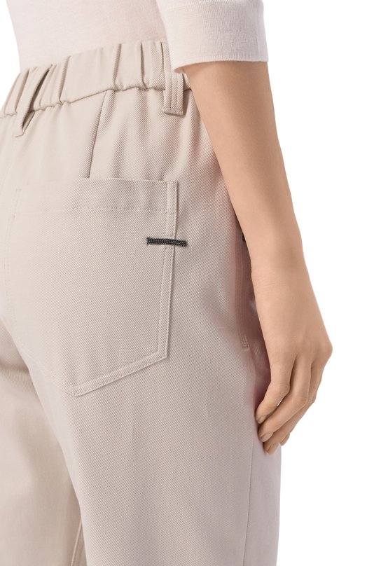 Хлопковые брюки Brunello Cucinelli MA126P8417 Серый  MA126P8417 Фото 5