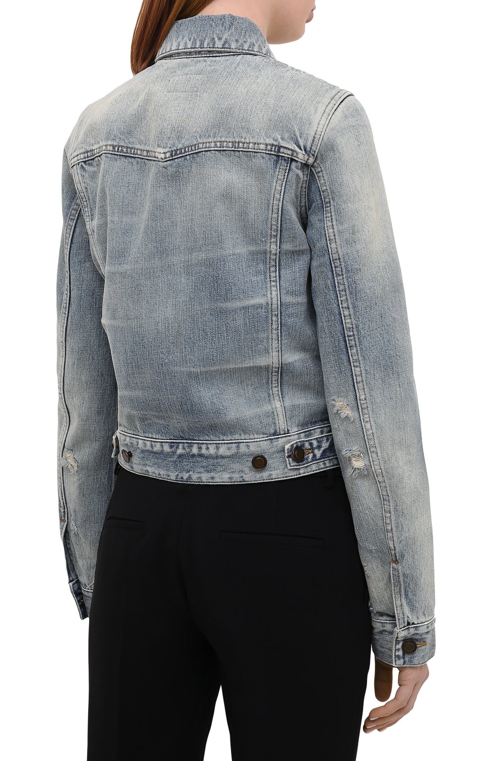 Джинсовая куртка SAINT LAURENT голубого цвета по цене 138500 руб., арт. 653464/Y864L, фото 4 Джинсовая куртка SAINT LAURENT, арт. 653464/Y864L, фото 4