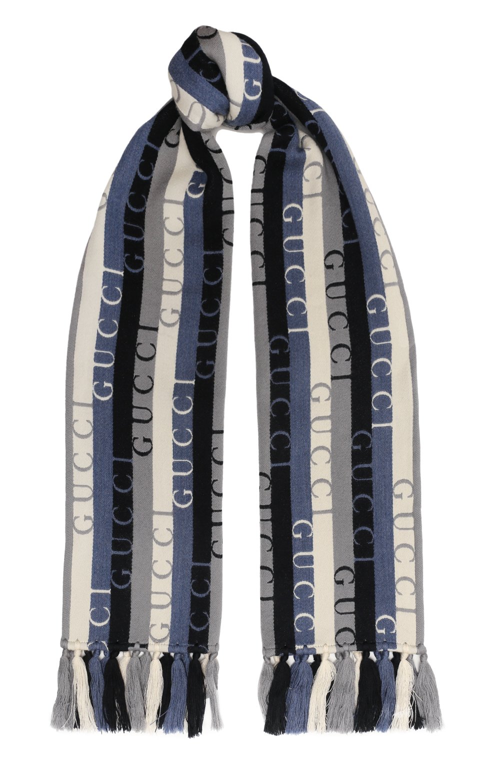 Шарф из шерсти и хлопка GUCCI синего цвета по цене 51840 руб., арт. 634166 3GD91, фото 1 Шарф из шерсти и хлопка GUCCI, арт. 634166 3GD91, фото 1