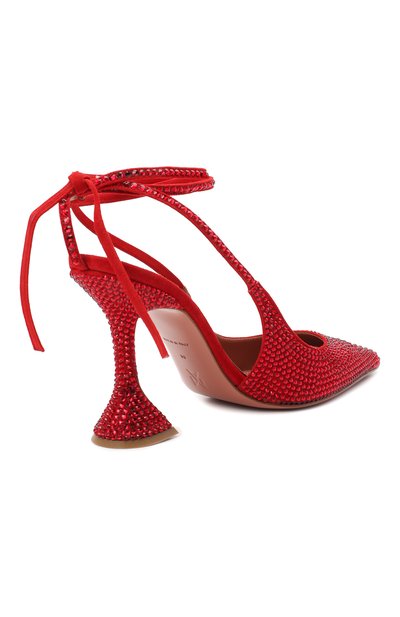 Кожаные туфли karma crystal AMINA MUADDI, арт. KARMACRYSPUM/SUEDE/RED SIAM, фото 4