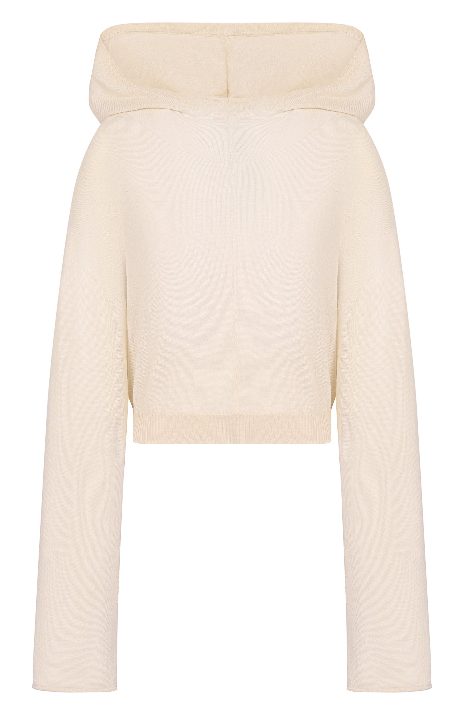 Шерстяное худи RICK OWENS кремового цвета по цене 73750 руб., арт. RP02F5632/M, фото 1 Шерстяное худи RICK OWENS, арт. RP02F5632/M, фото 1