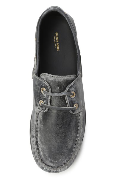 Кожаные мокасины GOLDEN GOOSE DELUXE BRAND серого цвета по цене 41450 руб., арт. GTF00968.F007671, фото 4 Кожаные мокасины GOLDEN GOOSE DELUXE BRAND, арт. GTF00968.F007671, фото 4