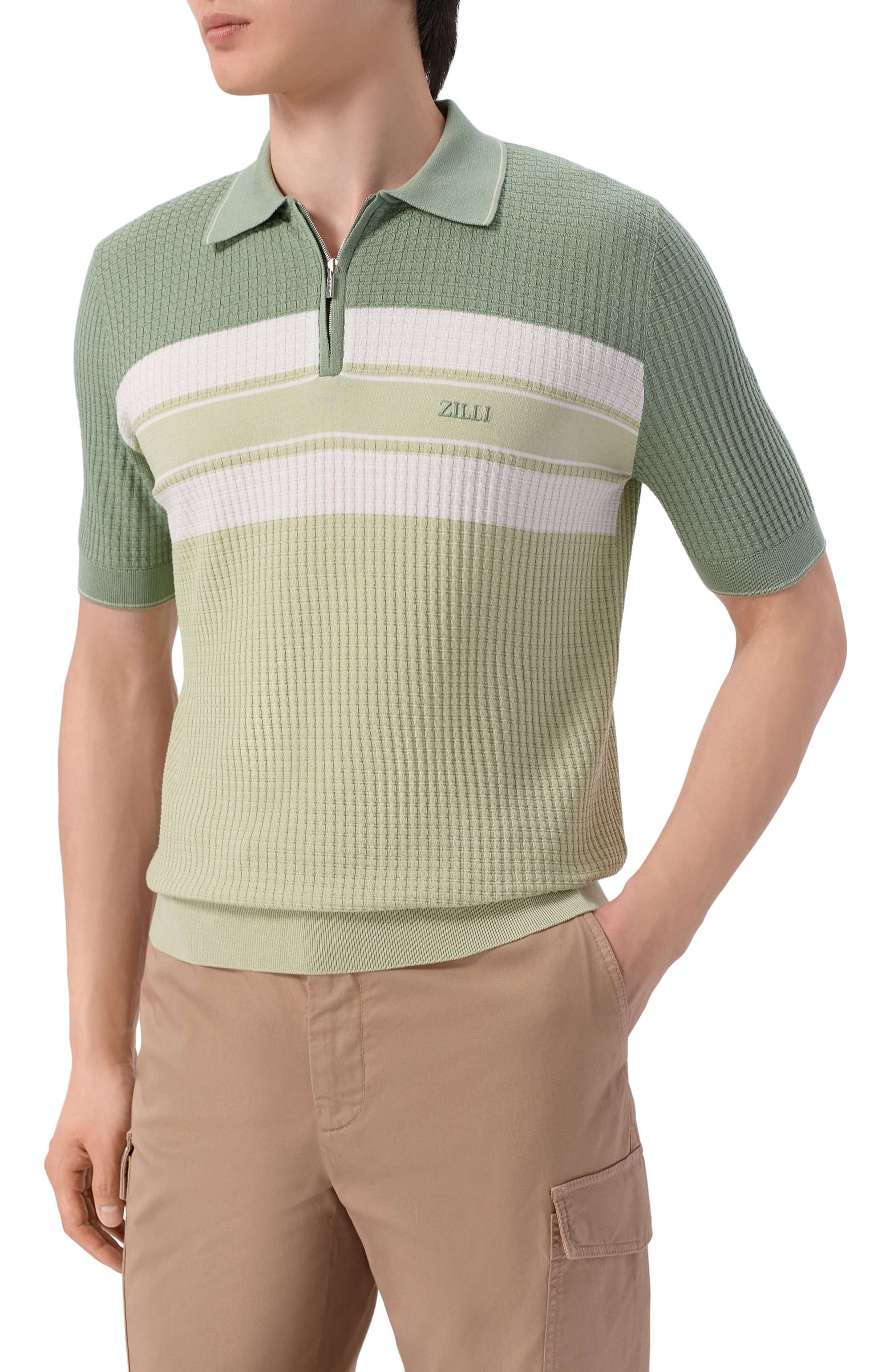 Поло из шелка и хлопка ZILLI, арт. KZP002M0107VFSTR0, фото 3