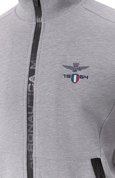 Хлопковая толстовка AERONAUTICA MILITARE серого цвета по цене 22550 руб., арт. FE1986F581, фото 5 Хлопковая толстовка AERONAUTICA MILITARE, арт. FE1986F581, фото 5