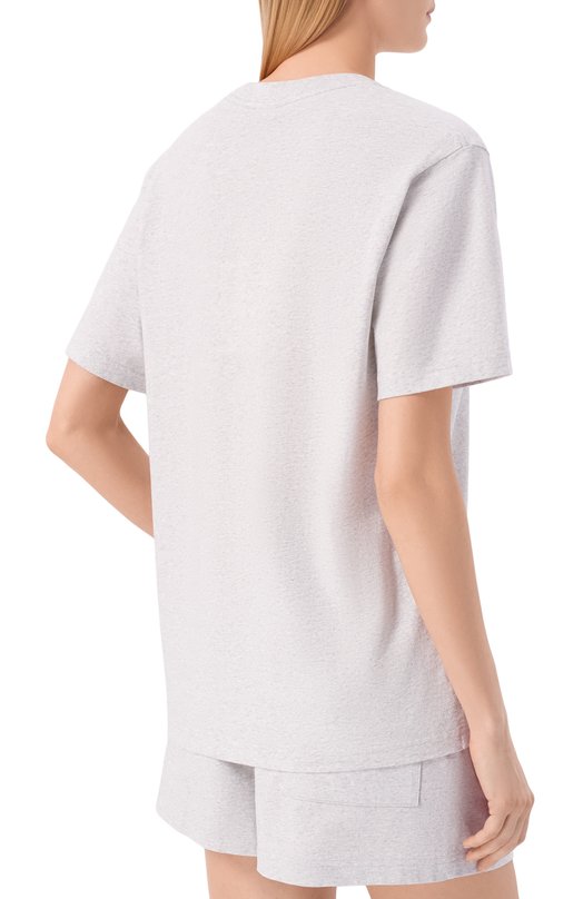Хлопковая футболка Luxury Club Sporty and Rich T01087842GY03/S&R LUXURY CLUB T-SHIRT Серый  T01087842GY03/S&R LUXURY CLUB T-SHIRT Фото 4