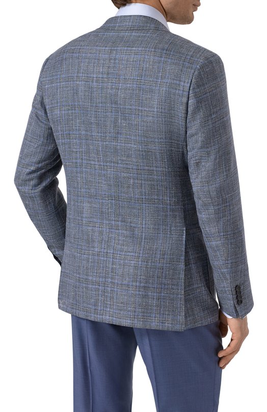 Пиджак из шерсти и шелка Canali 23275 CF00447 Голубой  23275 CF00447 Фото 6