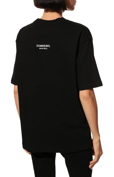 Хлопковая футболка DOMREBEL черного цвета по цене 14500 руб., арт. SH0PAH0LIC/T-SHIRT/W, фото 4 Хлопковая футболка DOMREBEL, арт. SH0PAH0LIC/T-SHIRT/W, фото 4