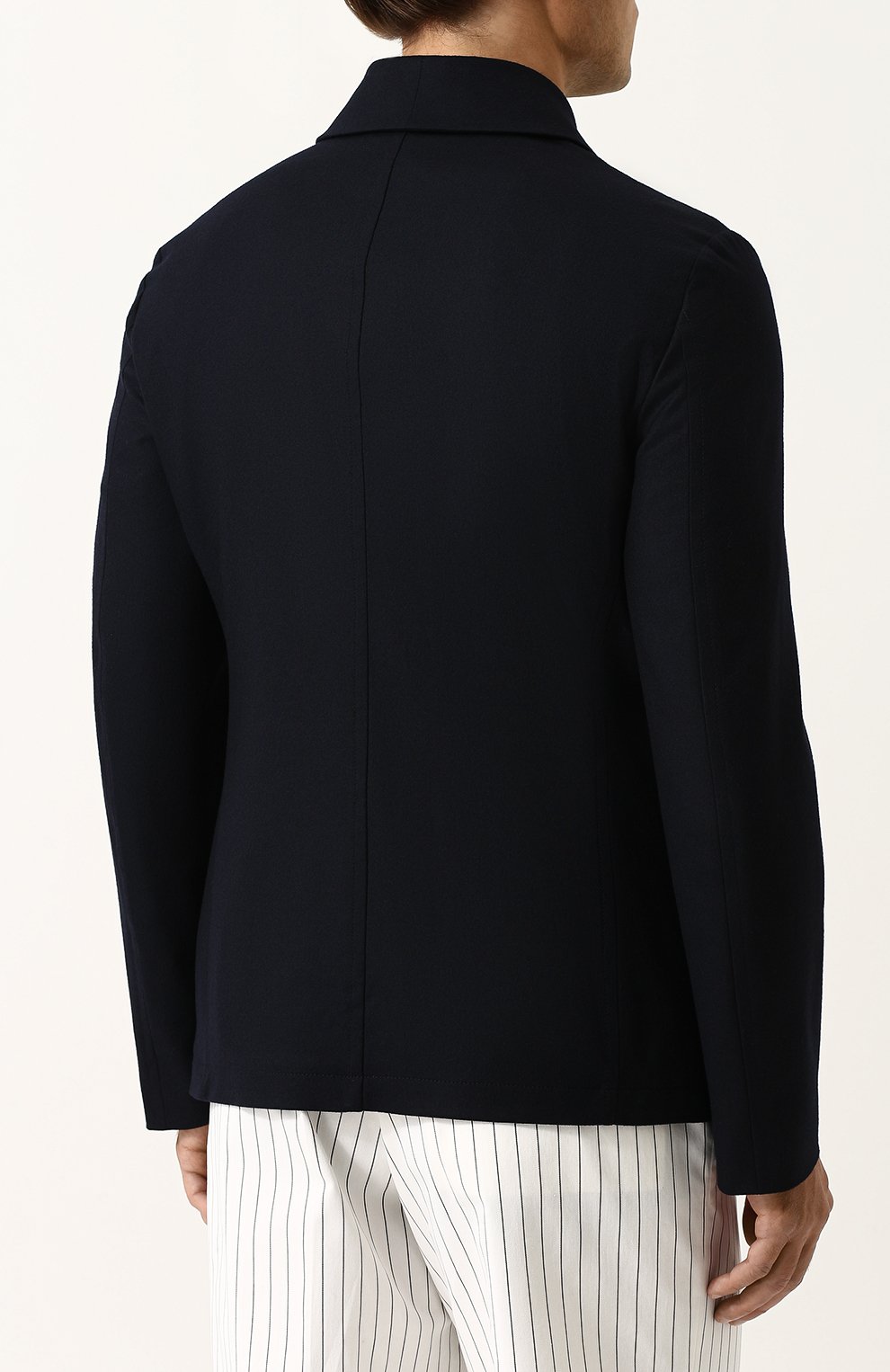Однобортный кашемировый пиджак GIORGIO ARMANI темно-синего цвета по цене 285000 руб., арт. WSG10W/WS917, фото 4 Однобортный кашемировый пиджак GIORGIO ARMANI, арт. WSG10W/WS917, фото 4