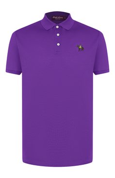 Мужское хлопковое поло RALPH LAUREN фиолетового цвета, арт. 790508036 | Фото 1 (Застежка: Пуговицы; Рукава: К�ороткие; Длина (для топов): Стандартные; Материал сплава: Проставлено; Материал внешний: Хлопок; Драгоценные камни: Проставлено)