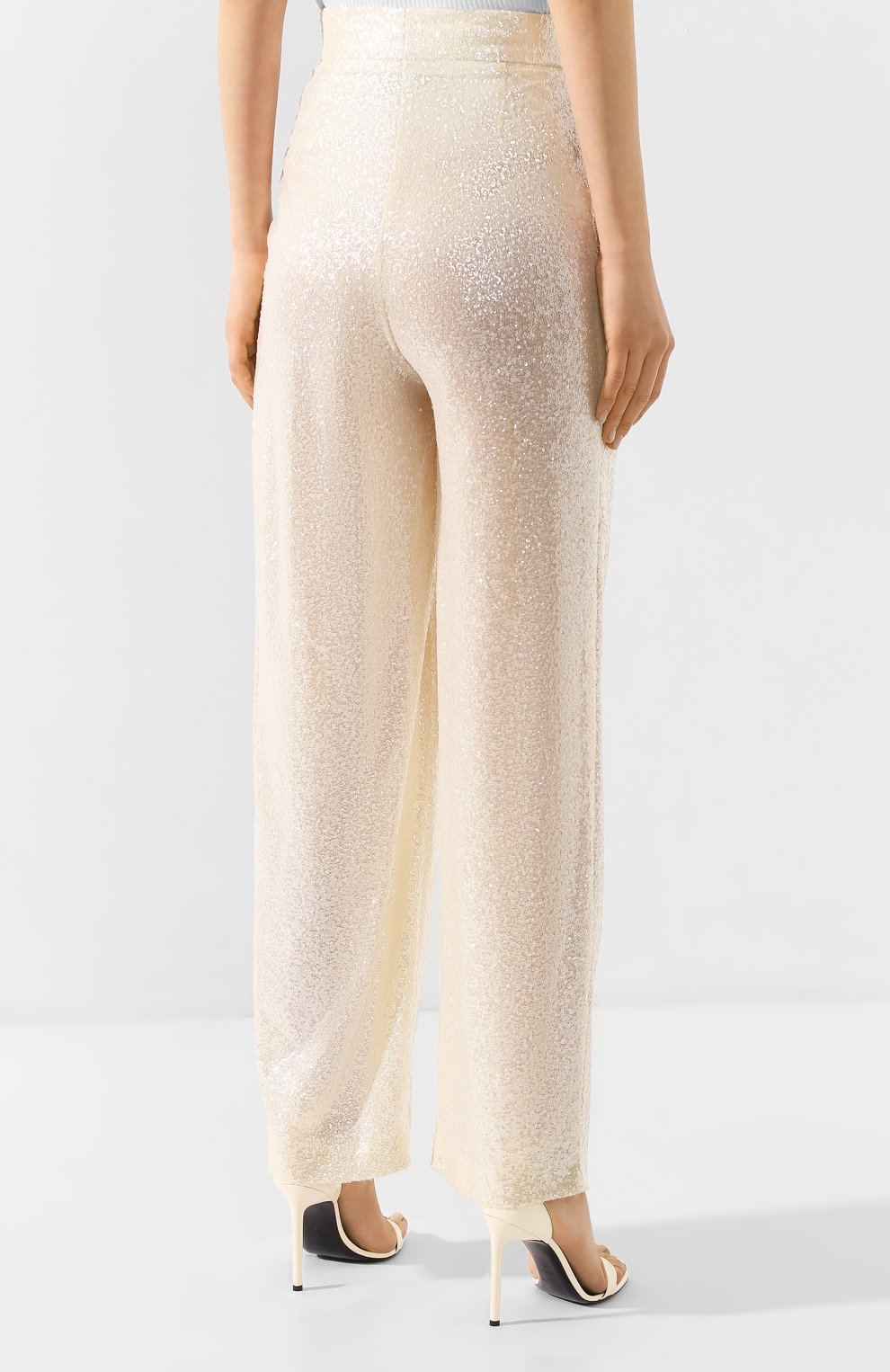 Брюки с пайетками PHILOSOPHY DI LORENZO SERAFINI кремового цвета по цене 78400 руб., арт. A0324/2144, фото 4 Брюки с пайетками PHILOSOPHY DI LORENZO SERAFINI, арт. A0324/2144, фото 4