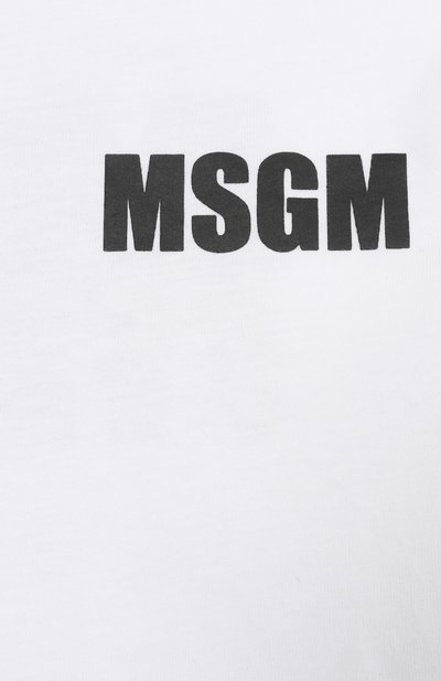 Хлопковая футболка MSGM KIDS белого цвета по цене 6645 руб., арт. S5MSJGTH083, фото 3 Хлопковая футболка MSGM KIDS, арт. S5MSJGTH083, фото 3