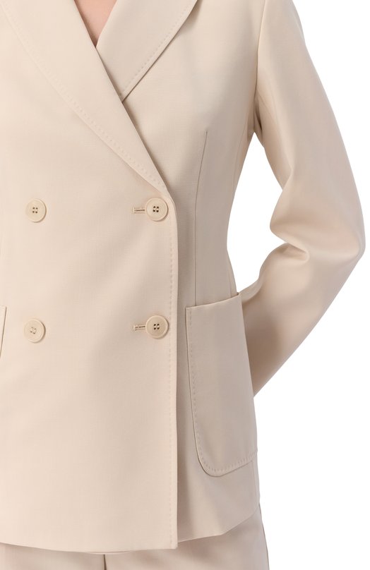 Шерстяной жакет Weekend Max Mara NERV0S0 Бежевый  NERV0S0 Фото 5