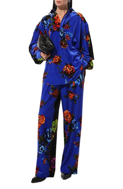 Бархатная рубашка VETEMENTS синего цвета по цене 99500 руб., арт. UE54SH100F, фото 2 Бархатная рубашка VETEMENTS, арт. UE54SH100F, фото 2