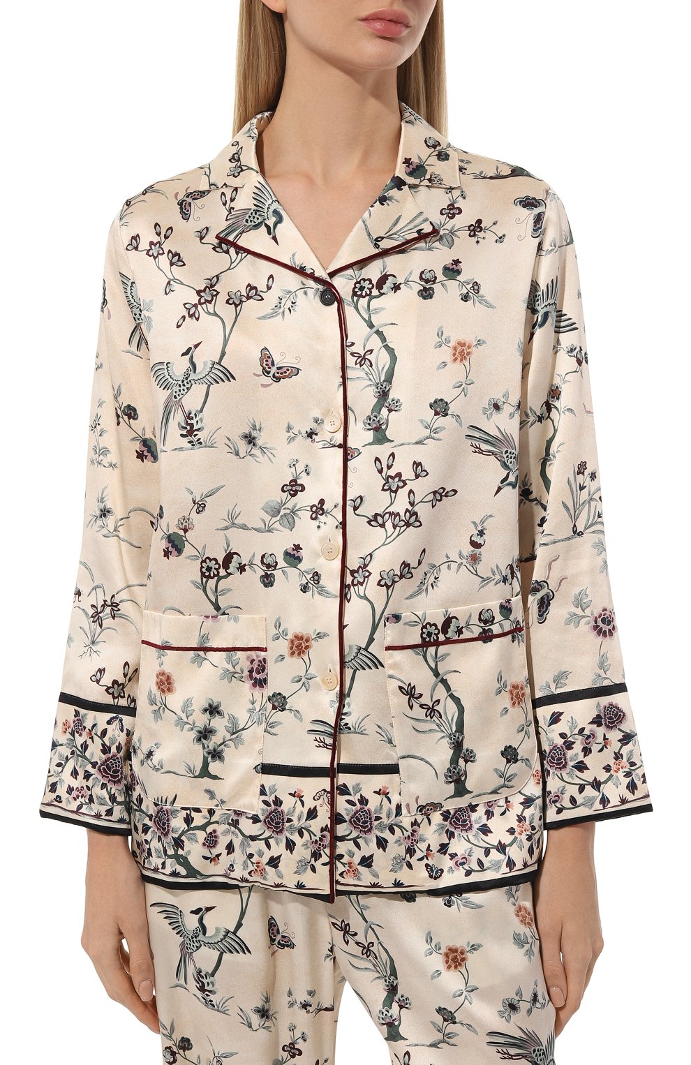 Шелковая пижама MORPHO&LUNA кремового цвета по цене 115500 руб., арт. S33P29MI/PH0EBE, фото 3 Шелковая пижама MORPHO&LUNA, арт. S33P29MI/PH0EBE, фото 3