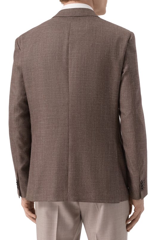 Пиджак из шерсти и шелка Corneliani 25X002-2516206 Коричневый  25X002-2516206 Фото 6