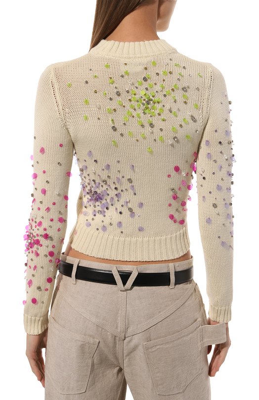 Шерстяной свитер Des_Phemmes Кремовый, фото 4