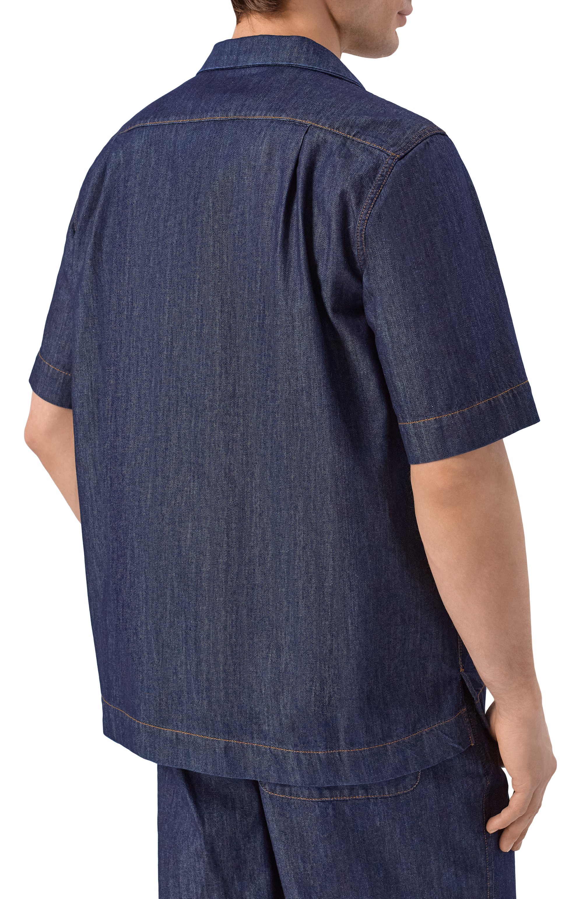 Джинсовая рубашка DRIES VAN NOTEN темно-синего цвета по цене 49950 руб., арт. 020743/3386, фото 4 Джинсовая рубашка DRIES VAN NOTEN, арт. 020743/3386, фото 4