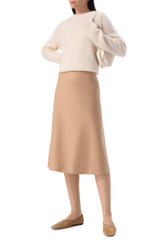 Шерстяная юбка Jil Sander J02MA0231/J40045 Бежевый  J02MA0231/J40045 Фото 2