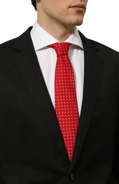 Мужской шелковый галстук BROUBACK красного цвета, арт. TIE 8CM/SS24 | Фото 2 (Материал сплава: Проставлено; Материал: Текстиль, Шелк; Нос: Не проставлено; Принт: С принтом)
