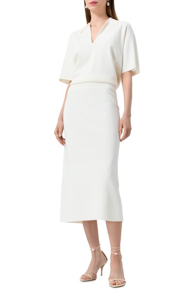 Юбка из вискозы P.A.R.O.S.H. белого цвета по цене 32100 руб., арт. D560609, фото 3 Юбка из вискозы P.A.R.O.S.H., арт. D560609, фото 3