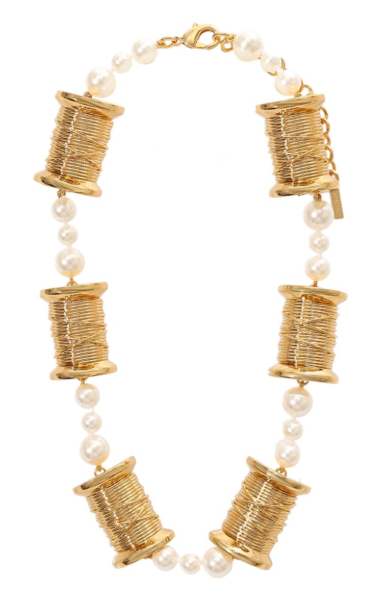 Женское колье MOSCHINO золотого цвета, арт. 71 A9146 8456 | Фото 1 (Нос: Не проставлено; Региональные ограничения белый список (Axapta Mercury): Не проставлено; Материал: Металл)