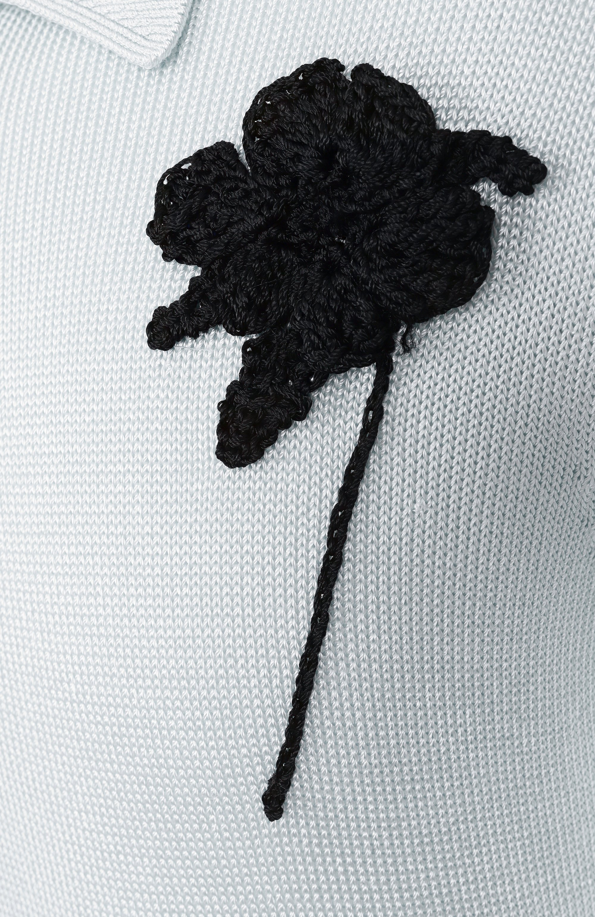 Поло из хлопка и льна JIL SANDER голубого цвета по цене 149000 руб., арт. J21GL0114-J18341, фото 6 Поло из хлопка и льна JIL SANDER, арт. J21GL0114-J18341, фото 6