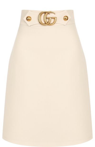 Женская однотонная мини-юбка из смеси шерсти и шелка GUCCI, арт. 430572/ZHM88