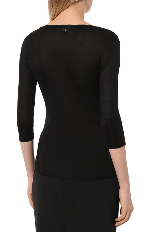 Топ из шелка и вискозы Giorgio Armani 6DAM51/AJHWZ Чёрный  6DAM51/AJHWZ Фото 4