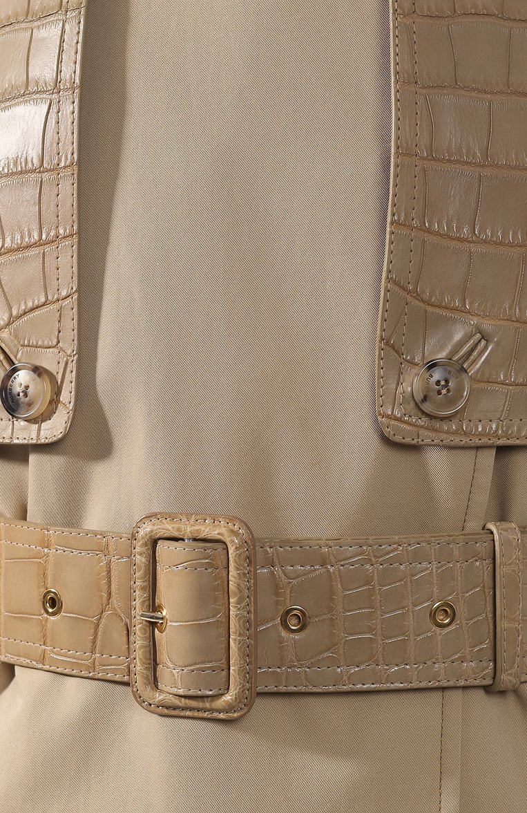 Хлопковый тренч с кожаной отделкой BURBERRY, арт. 4548564, фото 1