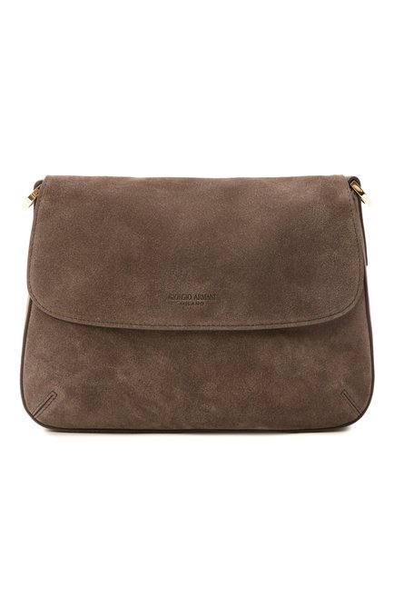 Женская сумка GIORGIO ARMANI коричневого цвета, арт. GW000512/AF14186 | Фото 1 (Размер: small; Драгоценные камни: Проставлено; Материал: Натуральная кожа; Ремень/цепочка: На ремешке; Материал сплава: Проставлено)