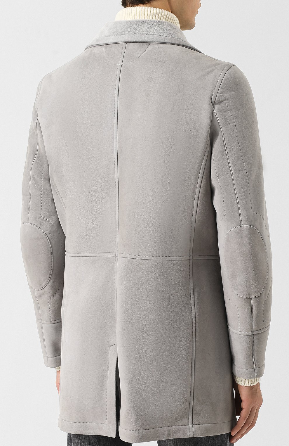 Дубленка прямого кроя на пуговицах с отложным воротником KITON, арт. UW0443/3R88, фото 4