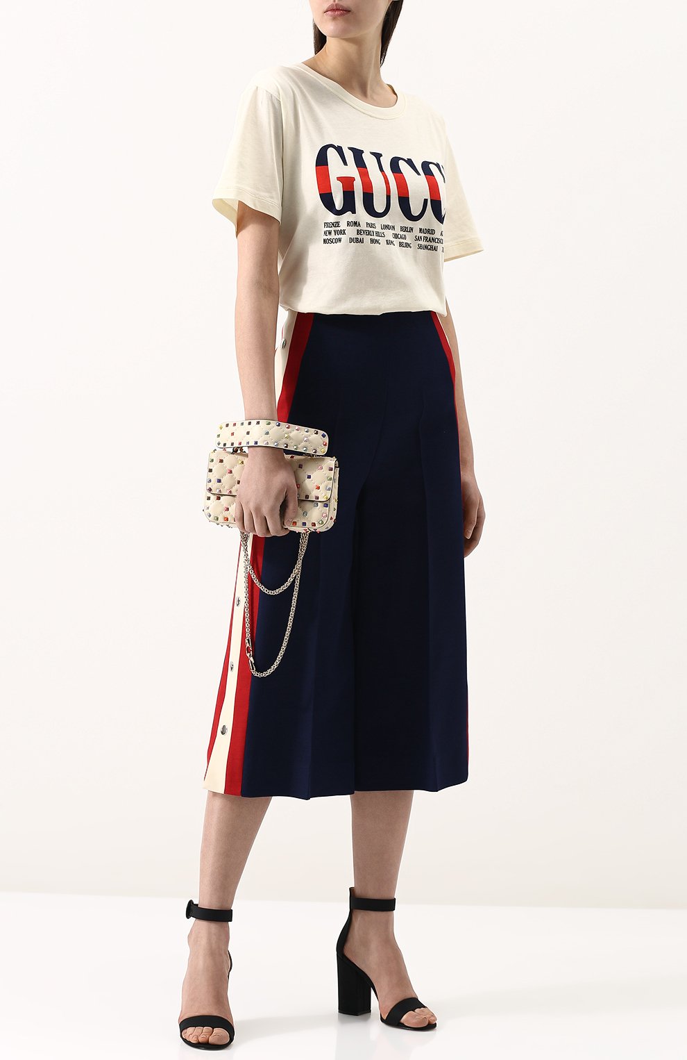 Укороченные брюки из смеси шелка и шерсти GUCCI, арт. 494476/ZHM18, фото 2