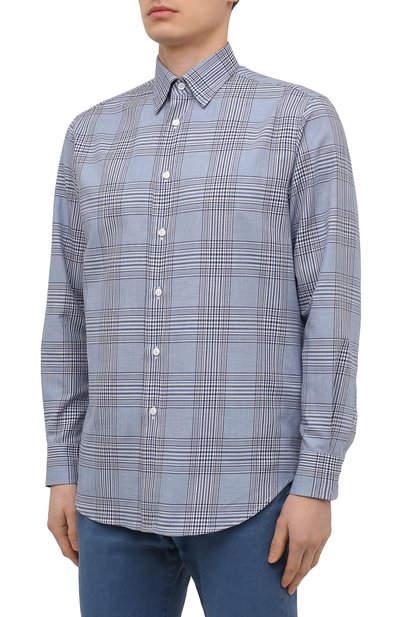 Хлопковая рубашка BRIONI голубого цвета по цене 59350 руб., арт. SCAY0L/P0022, фото 3 Хлопковая рубашка BRIONI, арт. SCAY0L/P0022, фото 3