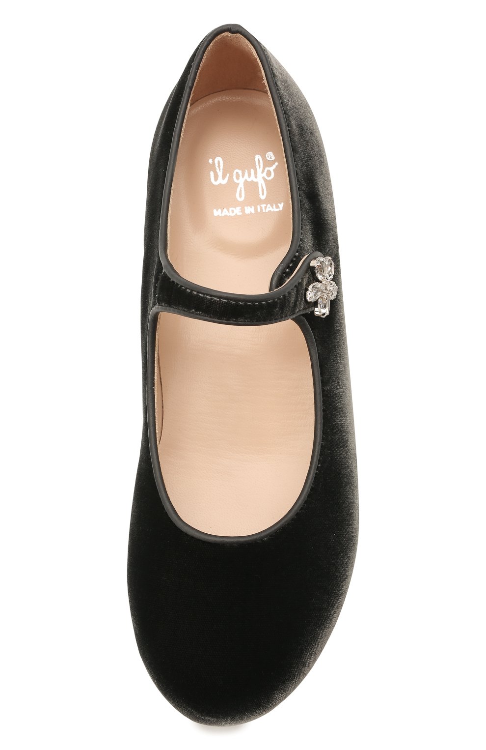 Бархатные балетки IL GUFO темно-серого цвета по цене 24100 руб., арт. G285/VELLUT0 ACC0PP/35-42, фото 4 Бархатные балетки IL GUFO, арт. G285/VELLUT0 ACC0PP/35-42, фото 4