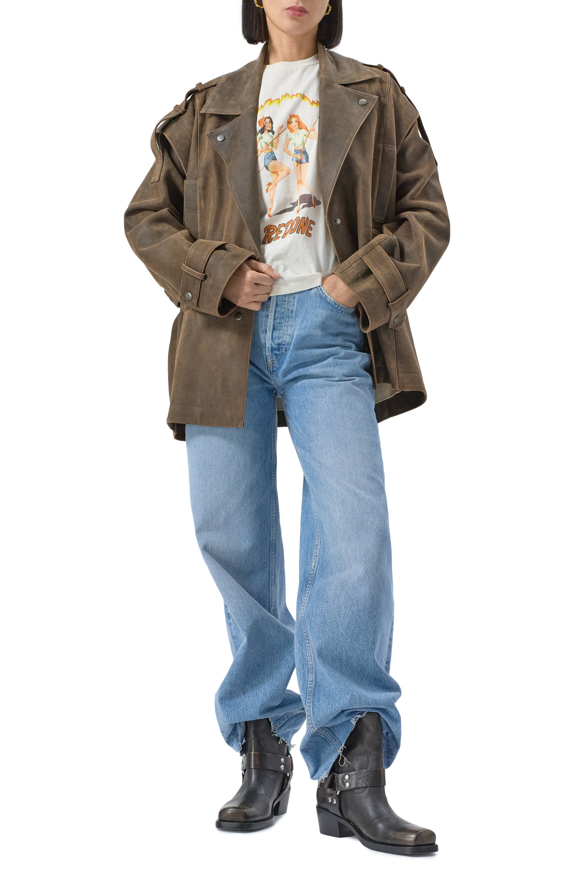 Кожаная куртка RUBAN коричневого цвета по цене 336730 руб., арт. RFW24/25-22.1.29.16, фото 2 Кожаная куртка RUBAN, арт. RFW24/25-22.1.29.16, фото 2