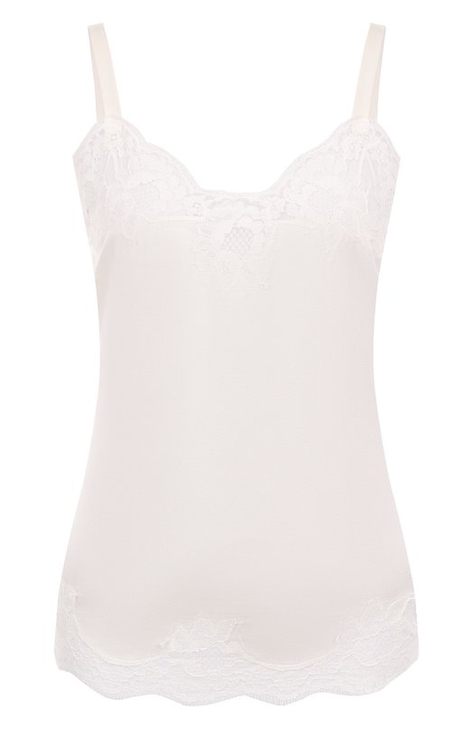 Топ из шелка и хлопка Dolce & Gabbana 07A00T/0N013 Белый  07A00T/0N013