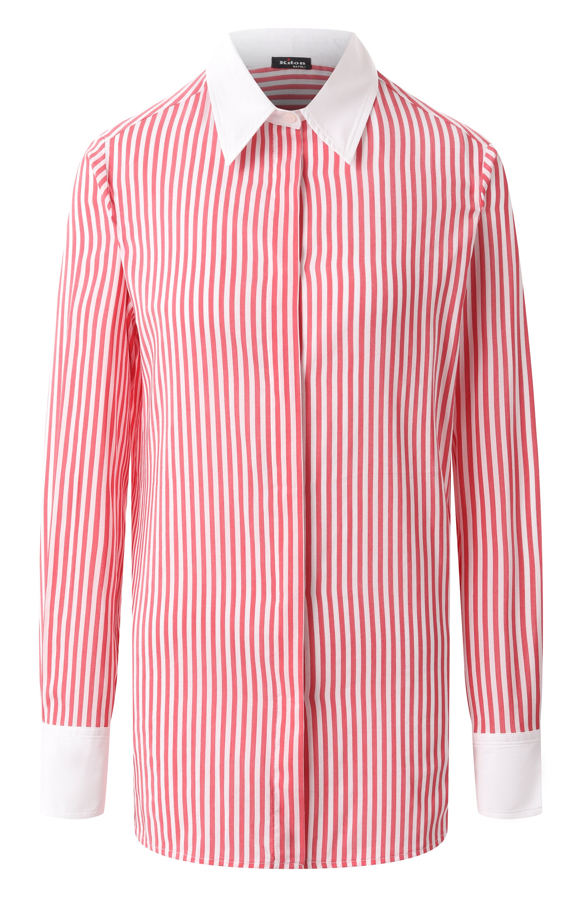 Рубашка из хлопка и шелка KITON, арт. D59429K0965E01, фото 1