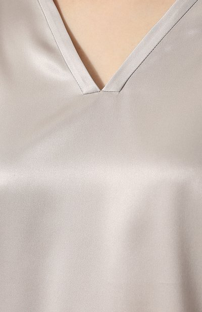 Однотонный шелковый топ с v-образным вырезом BRUNELLO CUCINELLI, арт. M0C59E0612, фото 5