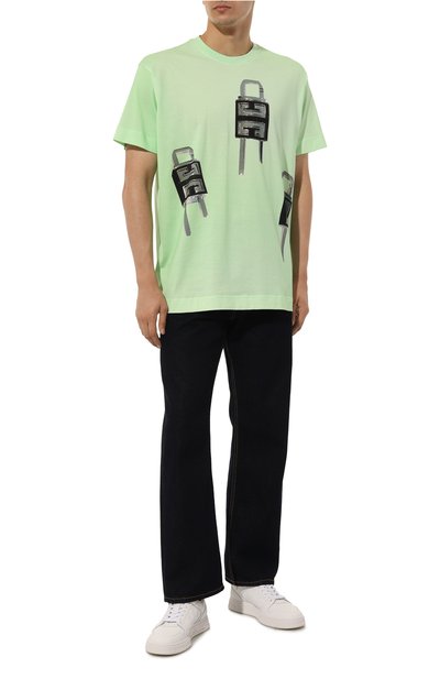 Хлопковая футболка GIVENCHY светло-зеленого цвета по цене 87550 руб., арт. BM716N/3YBC, фото 2 Хлопковая футболка GIVENCHY, арт. BM716N/3YBC, фото 2
