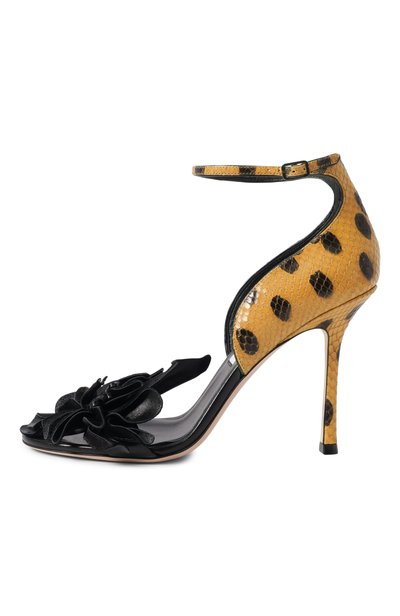 Кожаные босоножки coko 100 JIMMY CHOO желтого цвета по цене 138500 руб., арт. C0K0100KTB, фото 4 Кожаные босоножки coko 100 JIMMY CHOO, арт. C0K0100KTB, фото 4