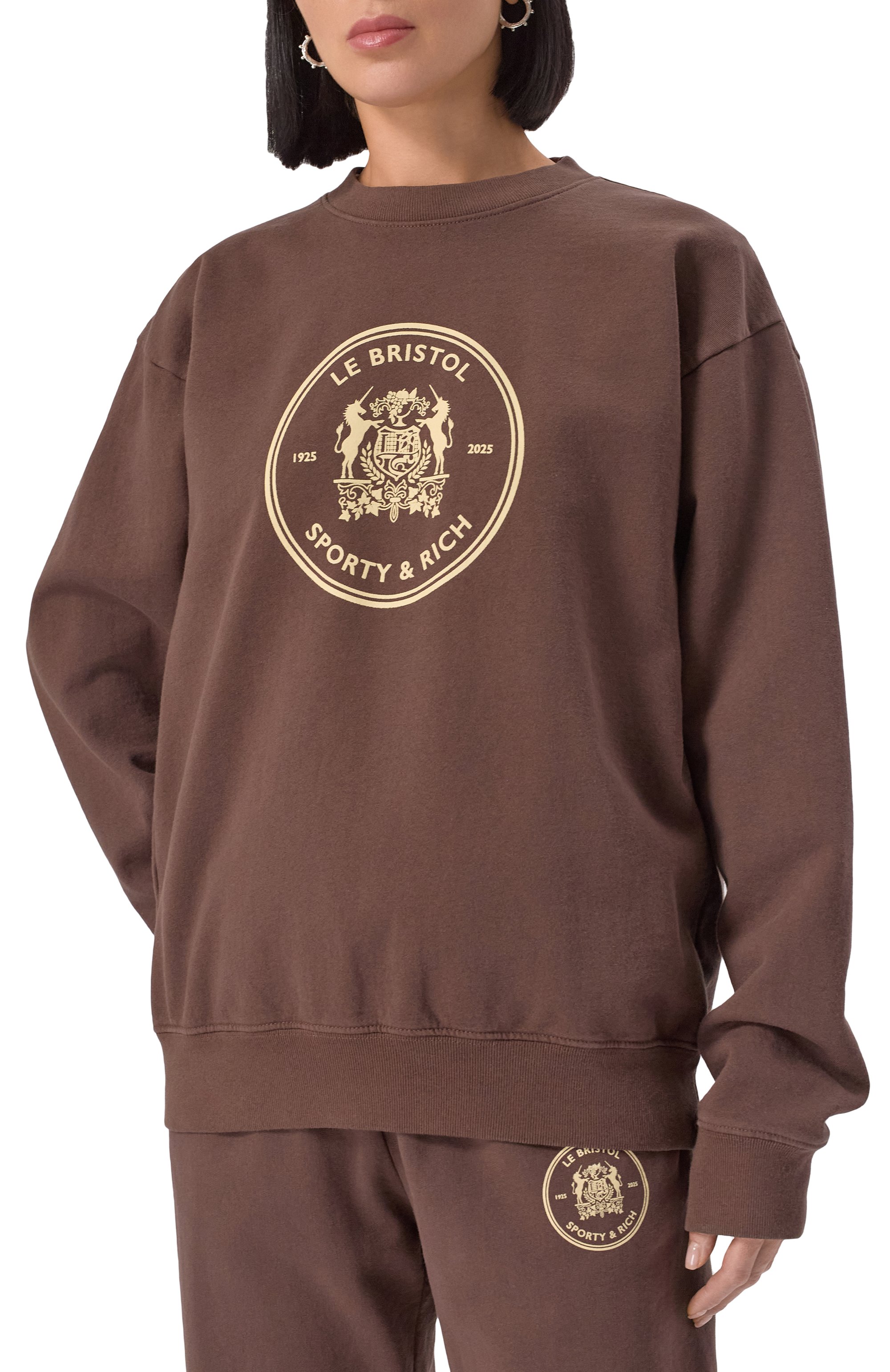 Хлопковый свитшот sporty & rich x le bristol paris SPORTY AND RICH, арт. ST071517618BR03, фото 3