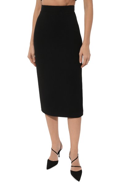 Шерстяная юбка ULYANA SERGEENKO черного цвета по цене 110000 руб., арт. GNM002FW21P2863Т21, фото 3 Шерстяная юбка ULYANA SERGEENKO, арт. GNM002FW21P2863Т21, фото 3