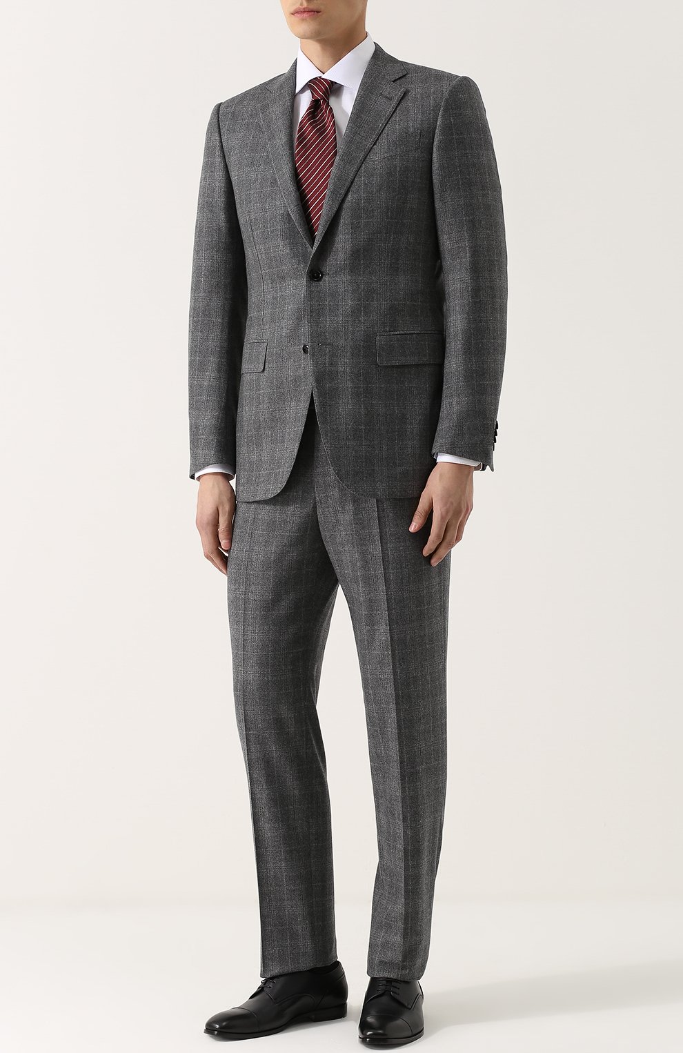 Шерстяной костюм в клетку с пиджаком на двух пуговицах GIORGIO ARMANI, арт. ZSVI5R/ZS138, фото 1