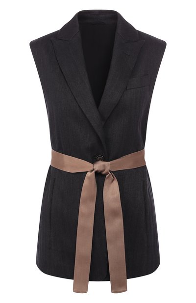Женский жилет из смеси хлопка и льна BRUNELLO CUCINELLI, арт. MF5788716