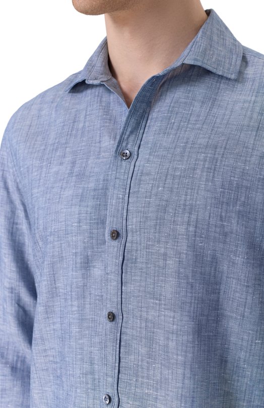 Рубашка изо льна и хлопка Zimmerli 23202 Голубой  23202 Фото 5