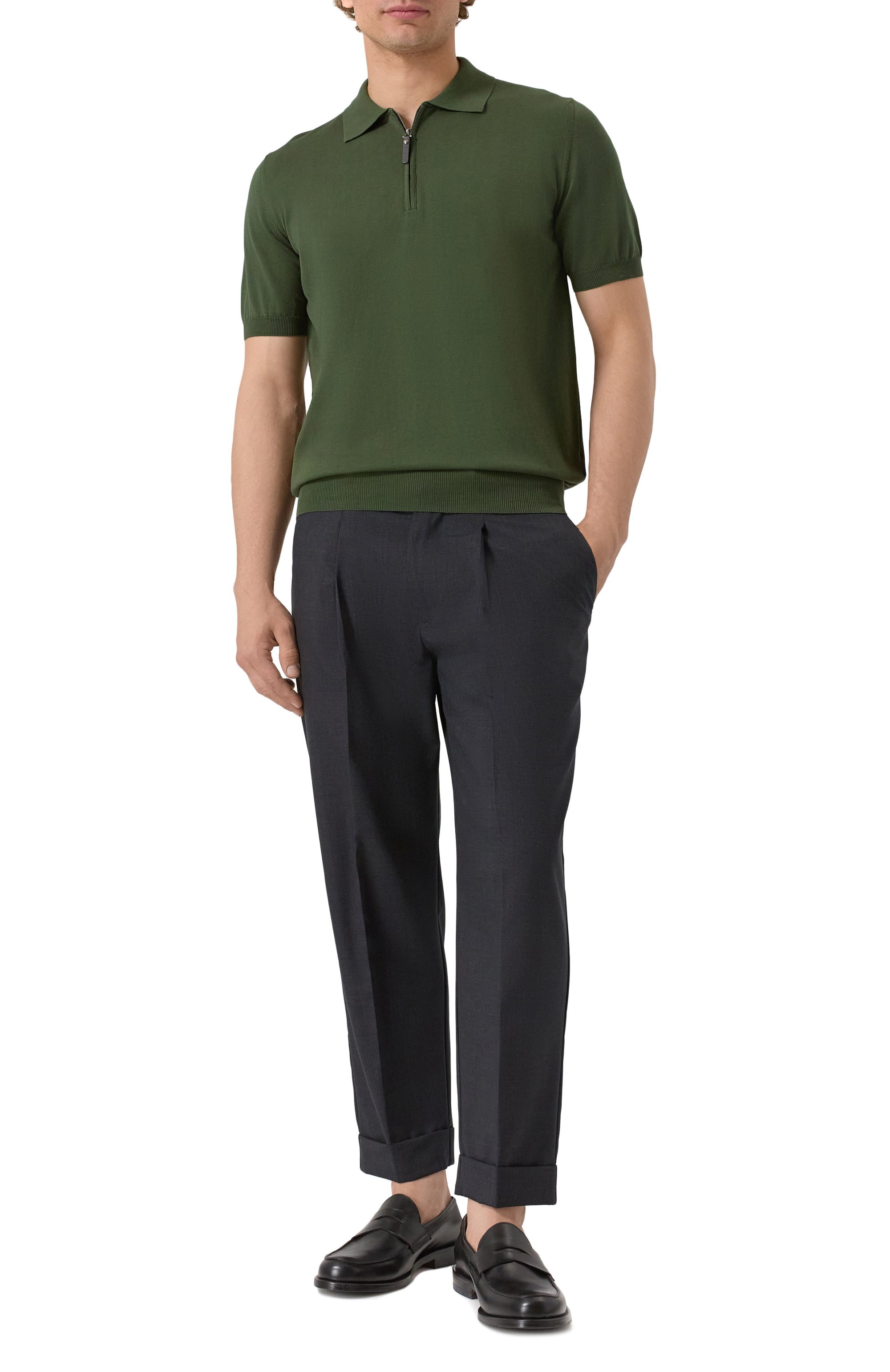 Шерстяные брюки KITON темно-серого цвета по цене 190500 руб., арт. UPKN023K0371103, фото 2 Шерстяные брюки KITON, арт. UPKN023K0371103, фото 2